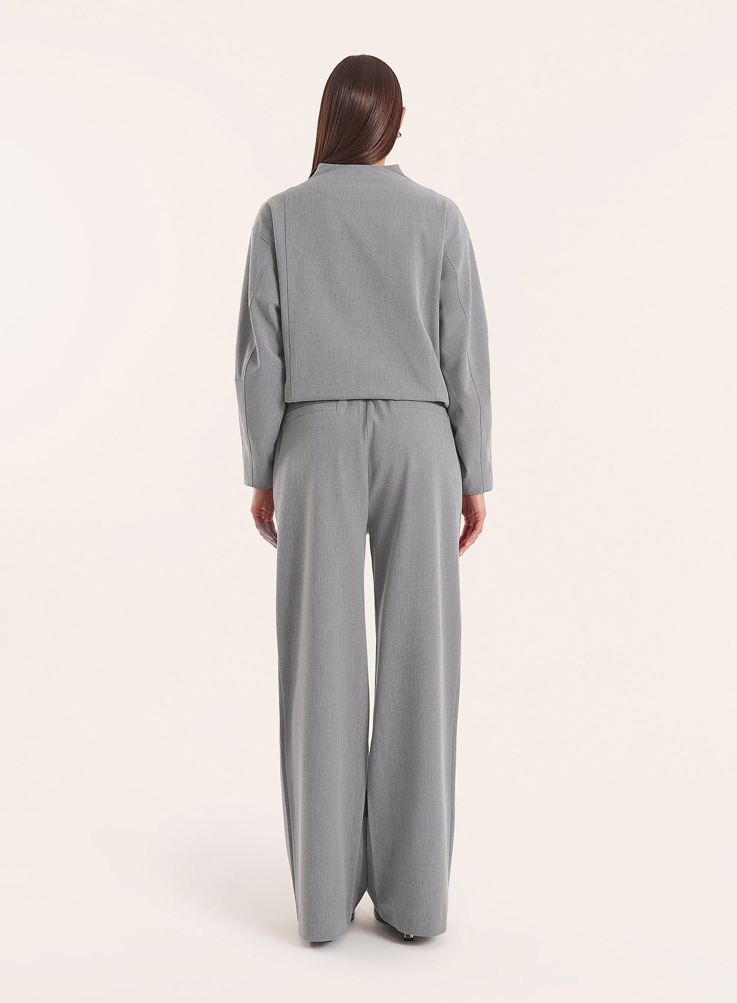 Grey Funnel Neck Track Jacket